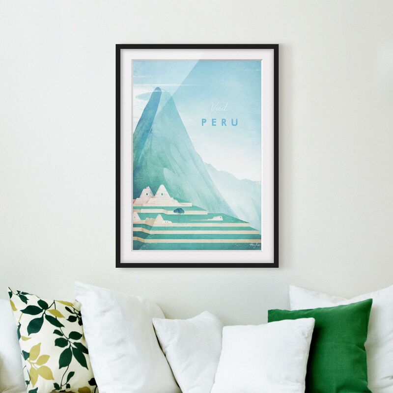

Póster enmarcado - Poster di viaggio - Perù Dimensión LxA: 24cm x 18cm, Marco: Negro
