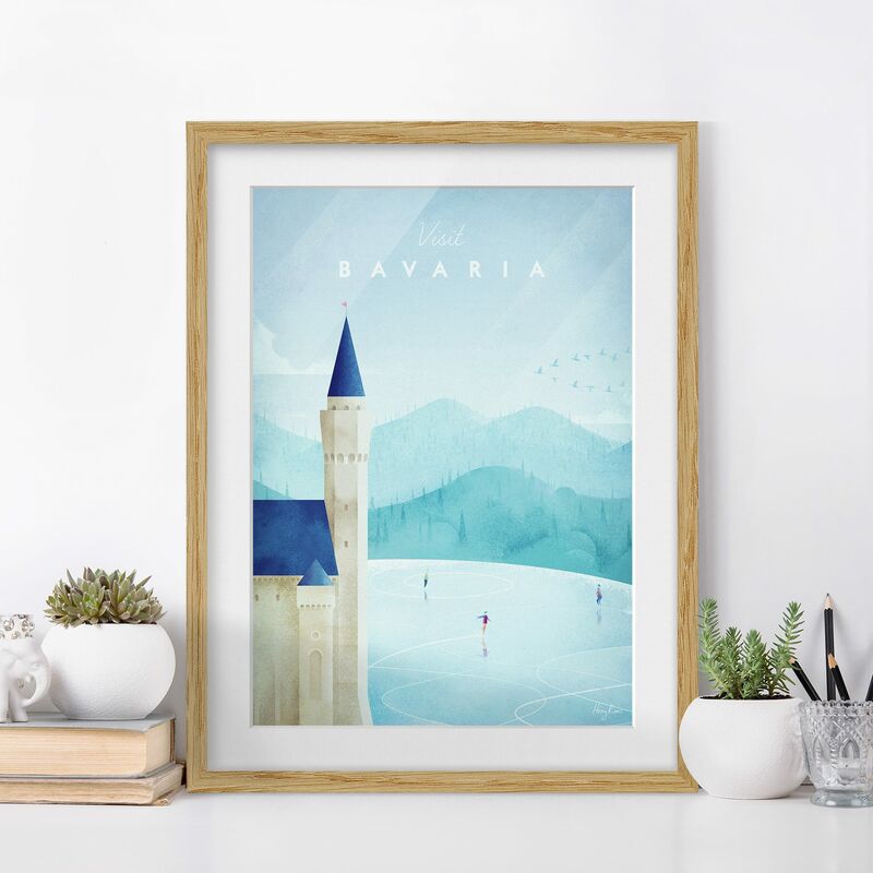 

Póster enmarcado - Poster TRAVEL - Baviera Dimensión LxA: 70cm x 50cm, Marco: Roble