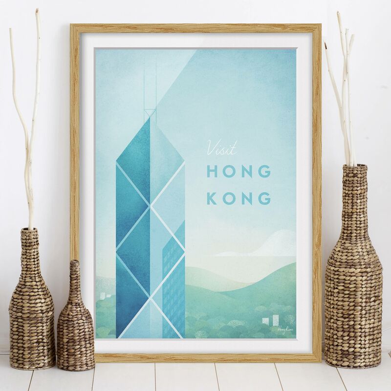 

Póster enmarcado - Poster Travel - Hong Kong Dimensión LxA: 55cm x 40cm, Marco: Roble