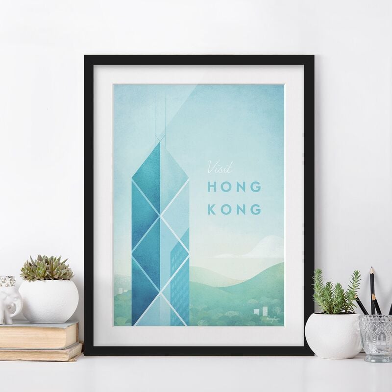 

Póster enmarcado - Poster Travel - Hong Kong Dimensión LxA: 100cm x 70cm, Marco: Negro