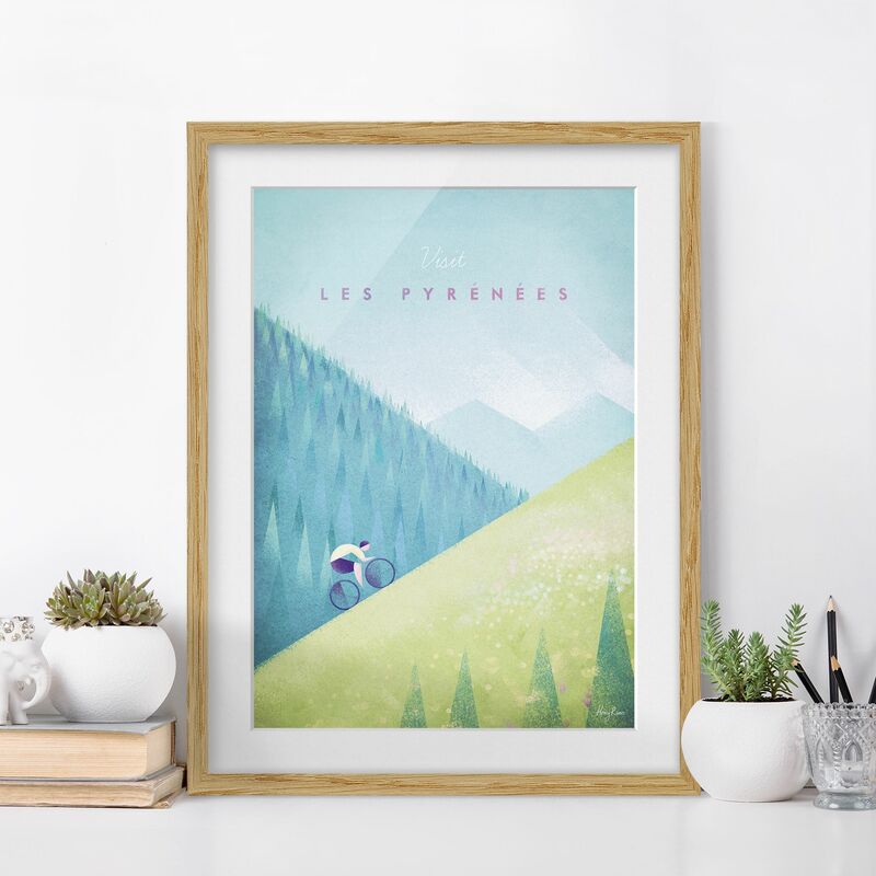 

Póster enmarcado - Poster Travel - I Pirenei Dimensión LxA: 55cm x 40cm, Marco: Roble