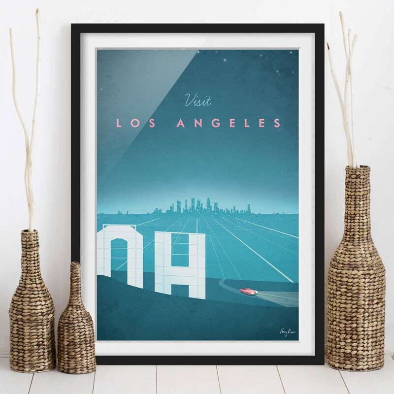 

Póster enmarcado - Poster Travel - Los Angeles Dimensión LxA: 24cm x 18cm, Marco: Negro