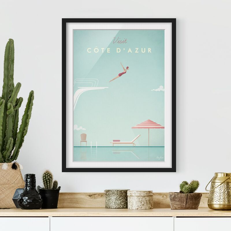 

Póster enmarcado - Poster Viaggi - Côte d'Azur Dimensión LxA: 70cm x 50cm, Marco: Negro