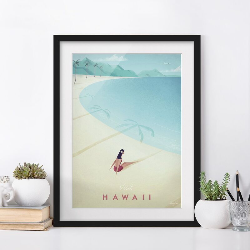 

Póster enmarcado - Poster Viaggi - Hawaii Dimensión LxA: 55cm x 40cm, Marco: Negro