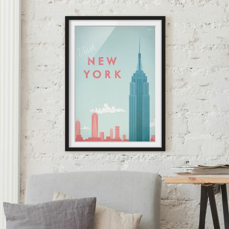 

Póster enmarcado - Poster Viaggi - New York Dimensión LxA: 70cm x 50cm, Marco: Negro