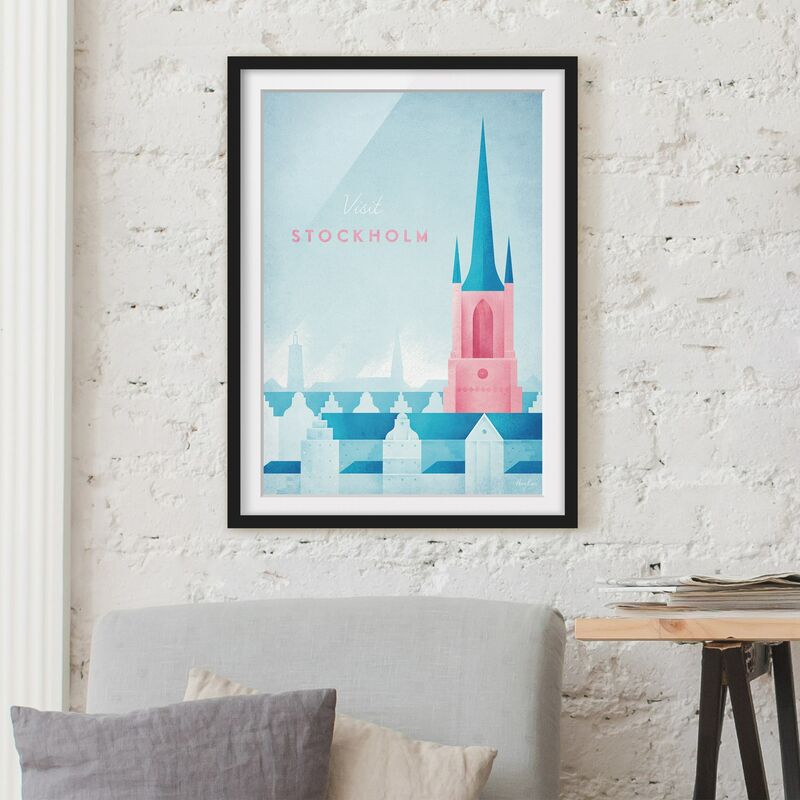 

Póster enmarcado - Poster Viaggi - Stoccolma Dimensión LxA: 70cm x 50cm, Marco: Negro