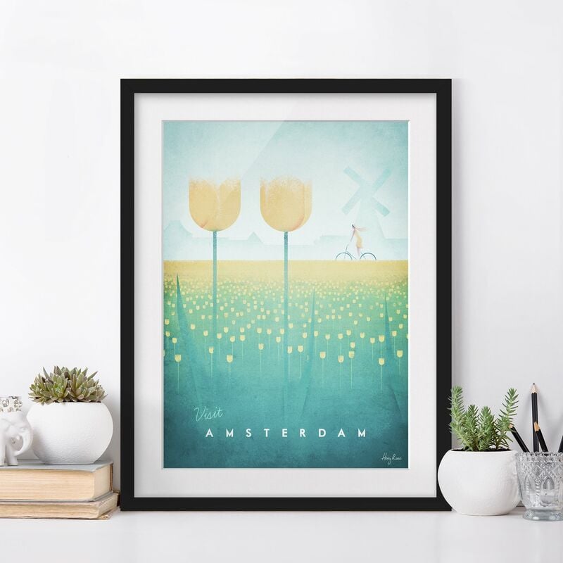 

Póster enmarcado - Poster viaggio - Amsterdam Dimensión LxA: 70cm x 50cm, Marco: Negro