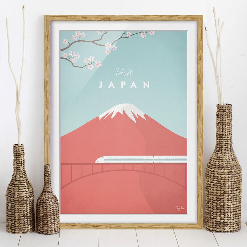 

Póster enmarcado - Poster Viaggio - Giappone Dimensión LxA: 55cm x 40cm, Marco: Roble