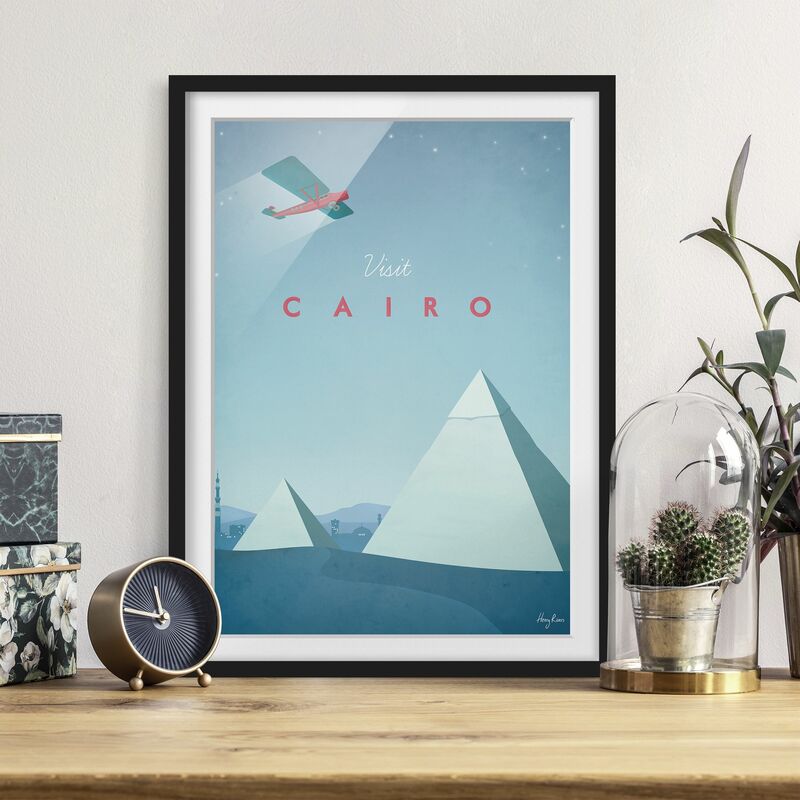 

Póster enmarcado - Poster viaggio - Il Cairo Dimensión LxA: 100cm x 70cm, Marco: Negro