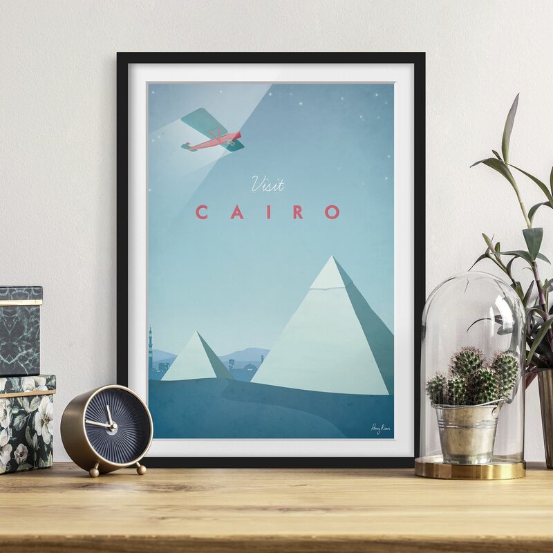 

Póster enmarcado - Poster viaggio - Il Cairo Dimensión LxA: 70cm x 50cm, Marco: Negro