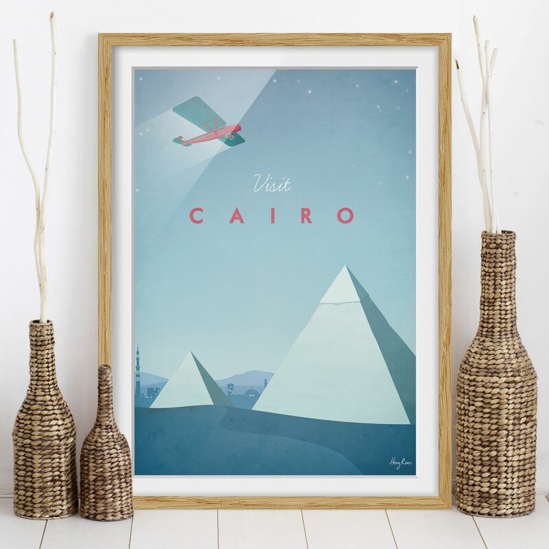 

Póster enmarcado - Poster viaggio - Il Cairo Dimensión LxA: 100cm x 70cm, Marco: Roble