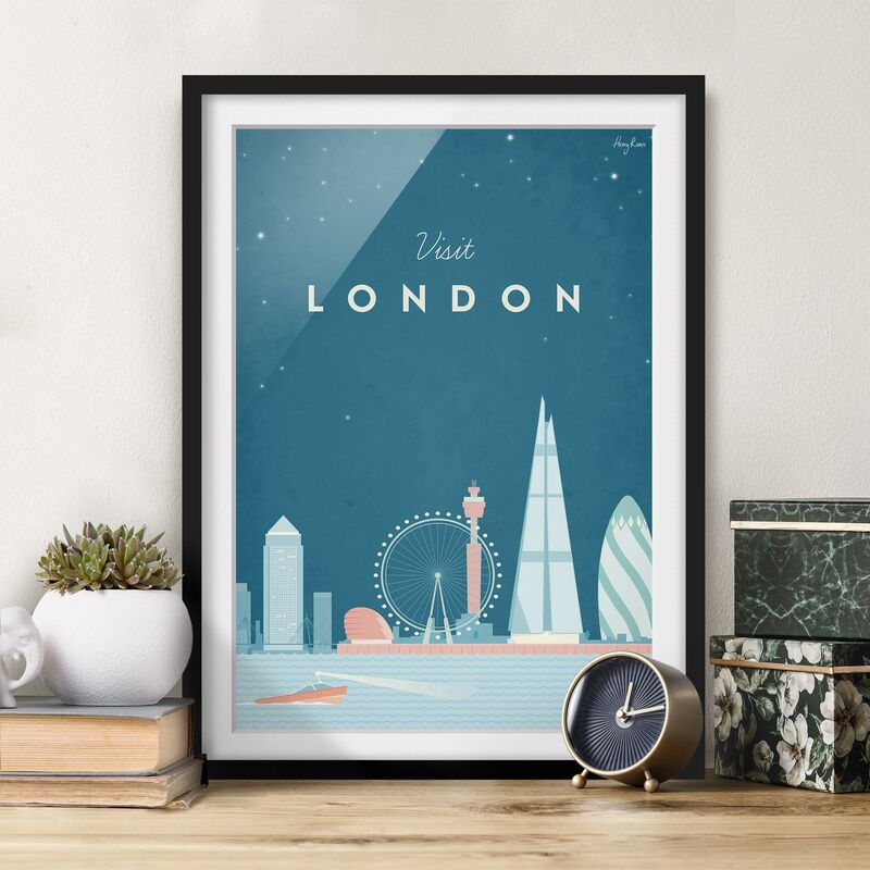 

Póster enmarcado - Poster Viaggio - Londra Dimensión LxA: 40cm x 30cm, Marco: Negro