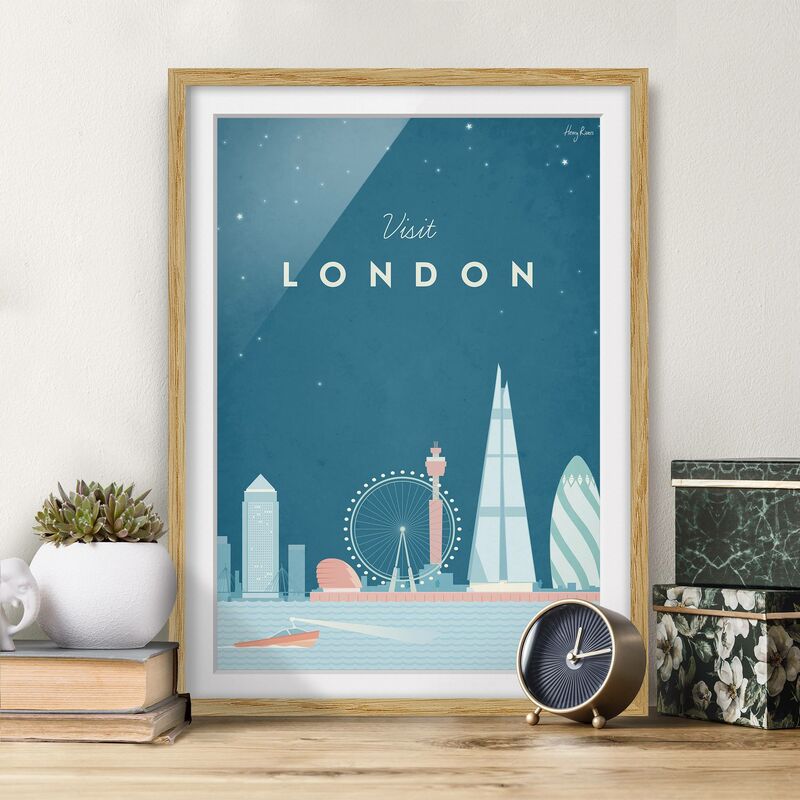 

Póster enmarcado - Poster Viaggio - Londra Dimensión LxA: 24cm x 18cm, Marco: Roble