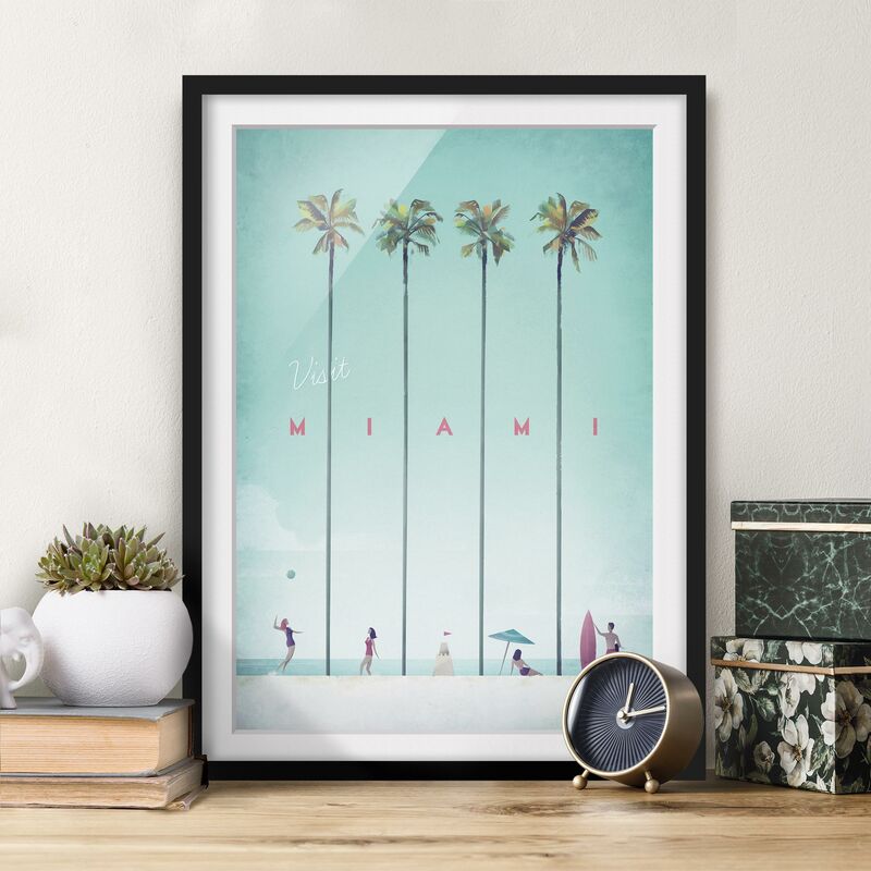 

Póster enmarcado - Poster viaggio - Miami Dimensión LxA: 40cm x 30cm, Marco: Negro