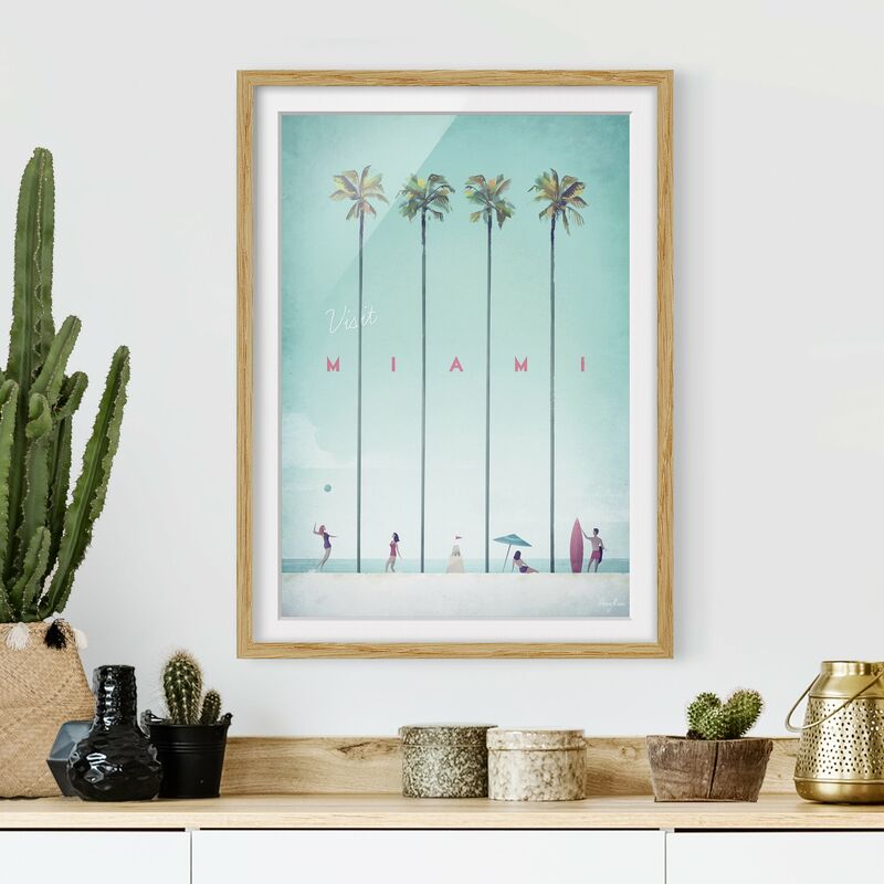 

Póster enmarcado - Poster viaggio - Miami Dimensión LxA: 40cm x 30cm, Marco: Roble
