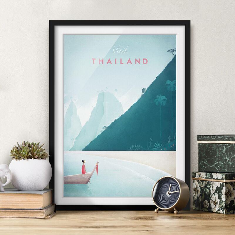 

Póster enmarcado - Poster Viaggio - Thailandia Dimensión LxA: 24cm x 18cm, Marco: Negro