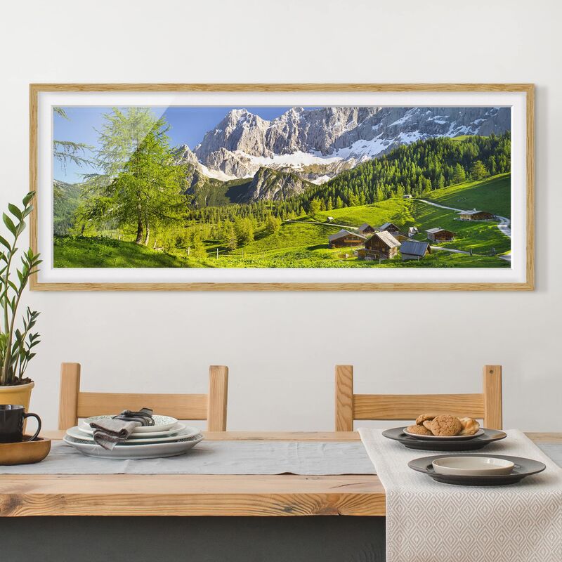 

Póster enmarcado - Prato Alpino Stiria Dimensión LxA: 50cm x 130cm, Marco: Roble