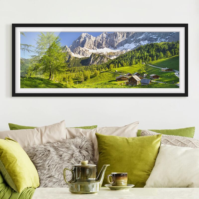 

Póster enmarcado - Prato Alpino Stiria Dimensión LxA: 50cm x 130cm, Marco: Negro