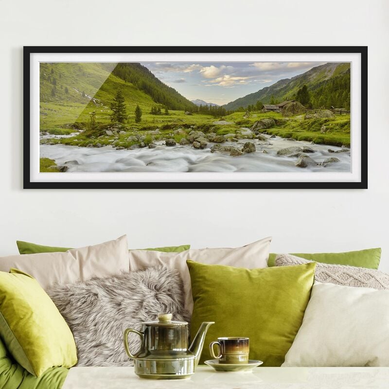 

Póster enmarcado - Prato Alpino Tirol Dimensión LxA: 20cm x 50cm, Marco: Negro