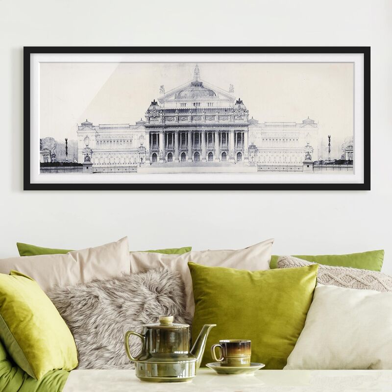 

Póster enmarcado - Prix De Rome Sketch Ii Dimensión LxA: 20cm x 50cm, Marco: Negro