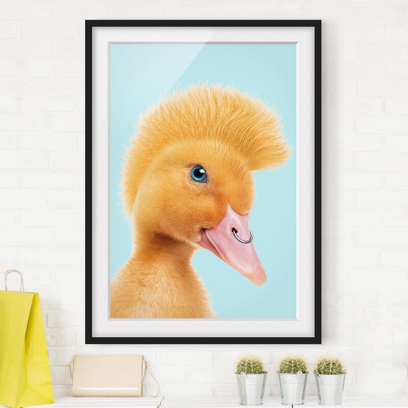 

Póster enmarcado - Pulcini con Piercing Dimensión LxA: 24cm x 18cm, Marco: Negro