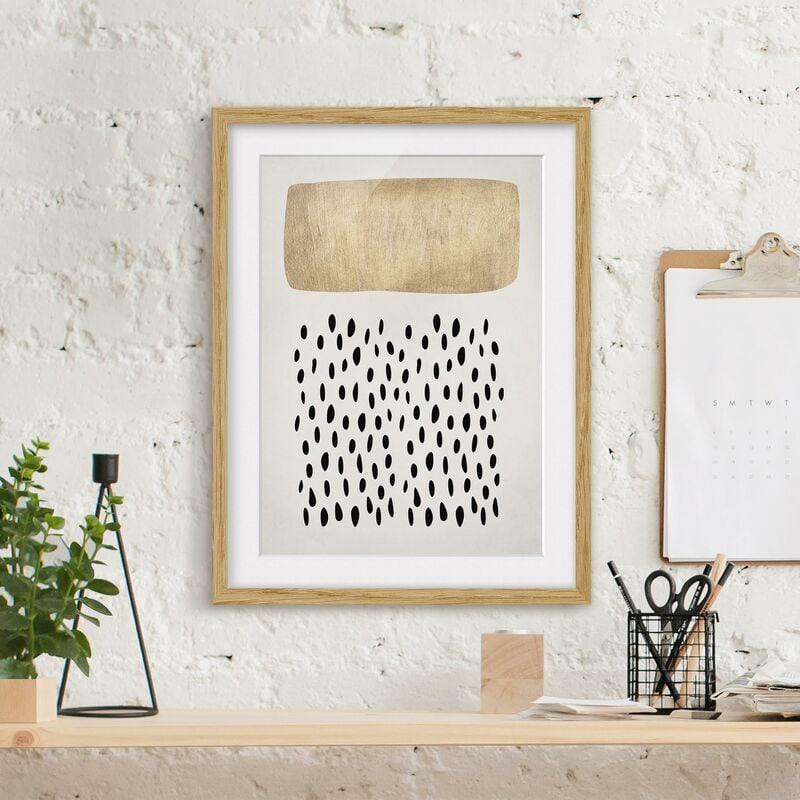

Póster enmarcado - Punti geometrici I Dimensión LxA: 40cm x 30cm, Marco: Roble