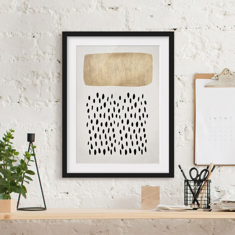 

Póster enmarcado - Punti geometrici I Dimensión LxA: 24cm x 18cm, Marco: Negro