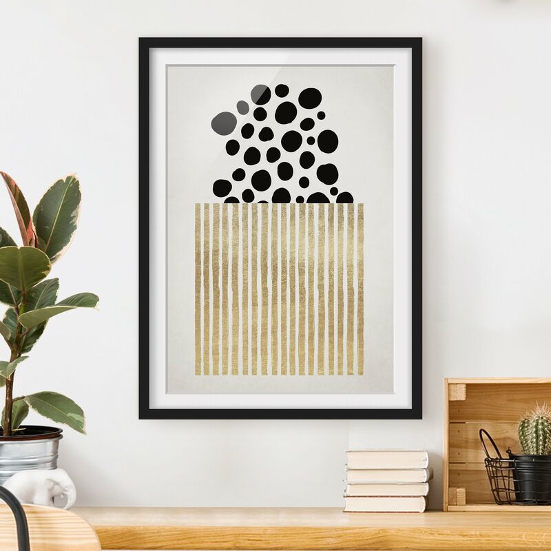 

Póster enmarcado - Punti geometrici II Dimensión LxA: 100cm x 70cm, Marco: Negro