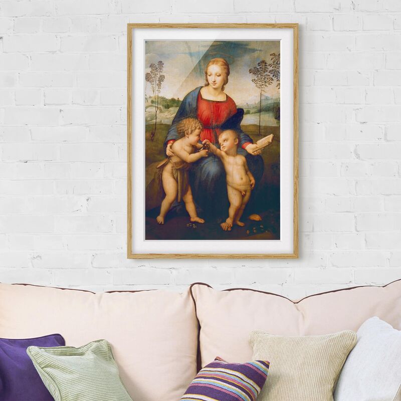 

Póster enmarcado - Raffael - Madonna Of The Goldfinch Dimensión LxA: 70cm x 50cm, Marco: Roble