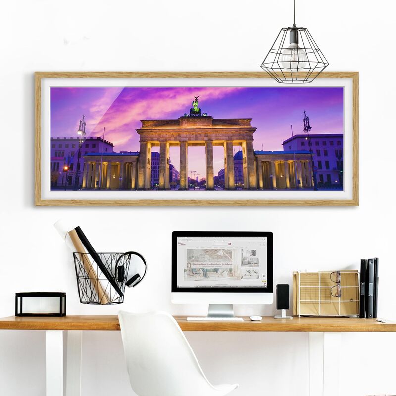 

Póster enmarcado - Questo È Berlino! Dimensión LxA: 30cm x 75cm, Marco: Roble