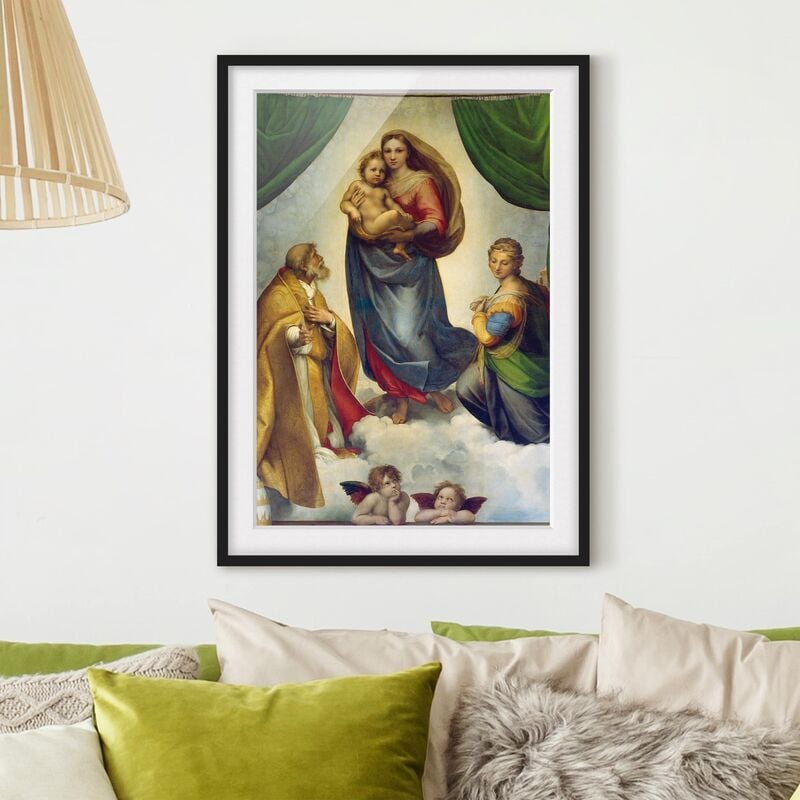 

Póster enmarcado - Raffael - The Sistine Madonna Dimensión LxA: 55cm x 40cm, Marco: Negro