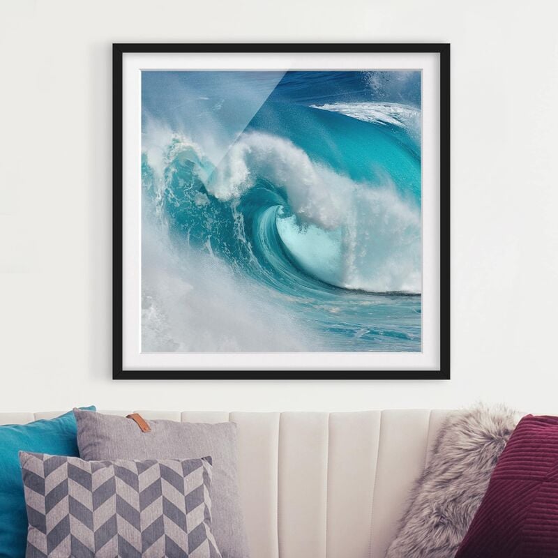 

Póster enmarcado - Raging Waves Dimensión LxA: 70cm x 70cm, Marco: Negro