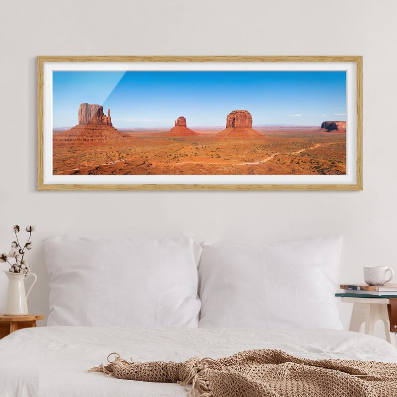 

Póster enmarcado - Rambling Altopiano Del Colorado Dimensión LxA: 40cm x 100cm, Marco: Roble