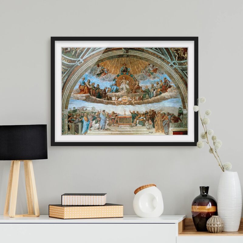 

Póster enmarcado - Raphael - Dispute On The Sacrament Dimensión LxA: 70cm x 100cm, Marco: Negro