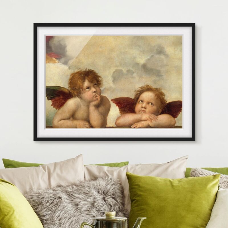 

Póster enmarcado - Raphael - Two Angels Dimensión LxA: 18cm x 24cm, Marco: Negro
