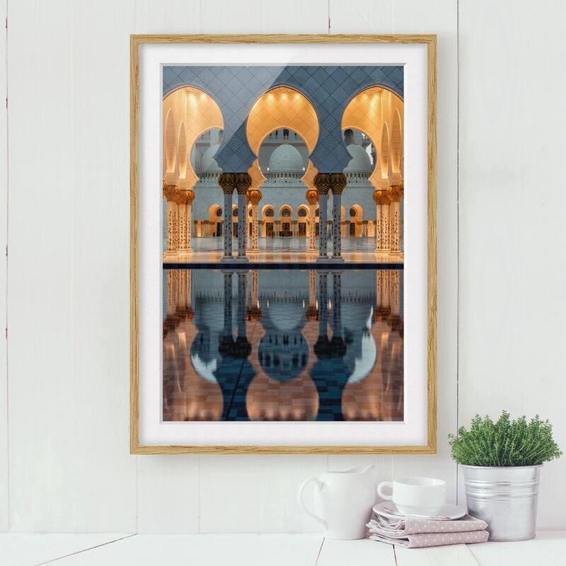 

Póster enmarcado - Reflections In The Mosque Dimensión LxA: 40cm x 30cm, Marco: Roble