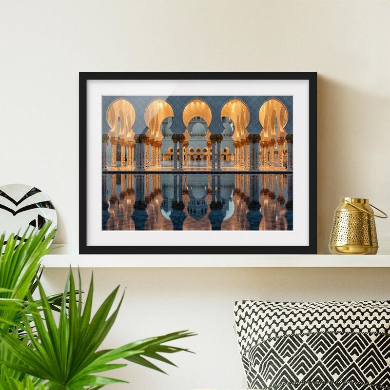

Póster enmarcado - Reflections In The Mosque Dimensión LxA: 50cm x 70cm, Marco: Negro