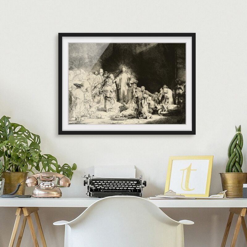 

Póster enmarcado - Rembrandt Van Rijn - Christ Healing The Sick Dimensión LxA: 50cm x 70cm, Marco: Negro