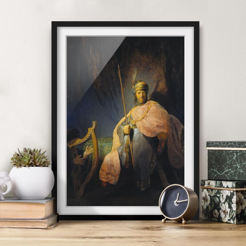 

Póster enmarcado - Rembrandt Van Rijn - David Playing The Harp To Saul Dimensión LxA: 40cm x 30cm, Marco: Negro