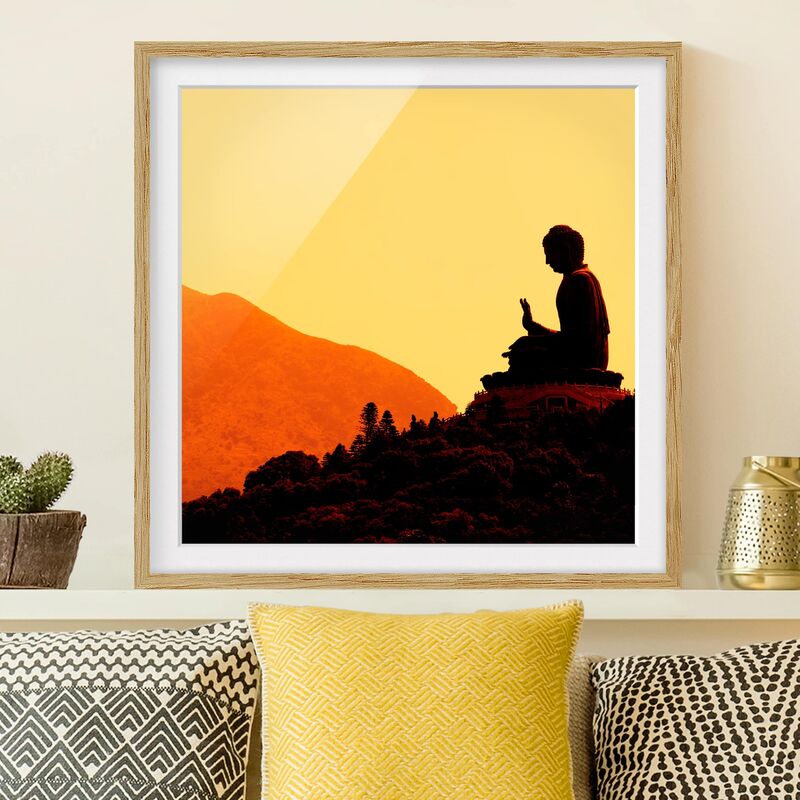 

Póster enmarcado - Resting Buddha Dimensión LxA: 70cm x 70cm, Marco: Roble