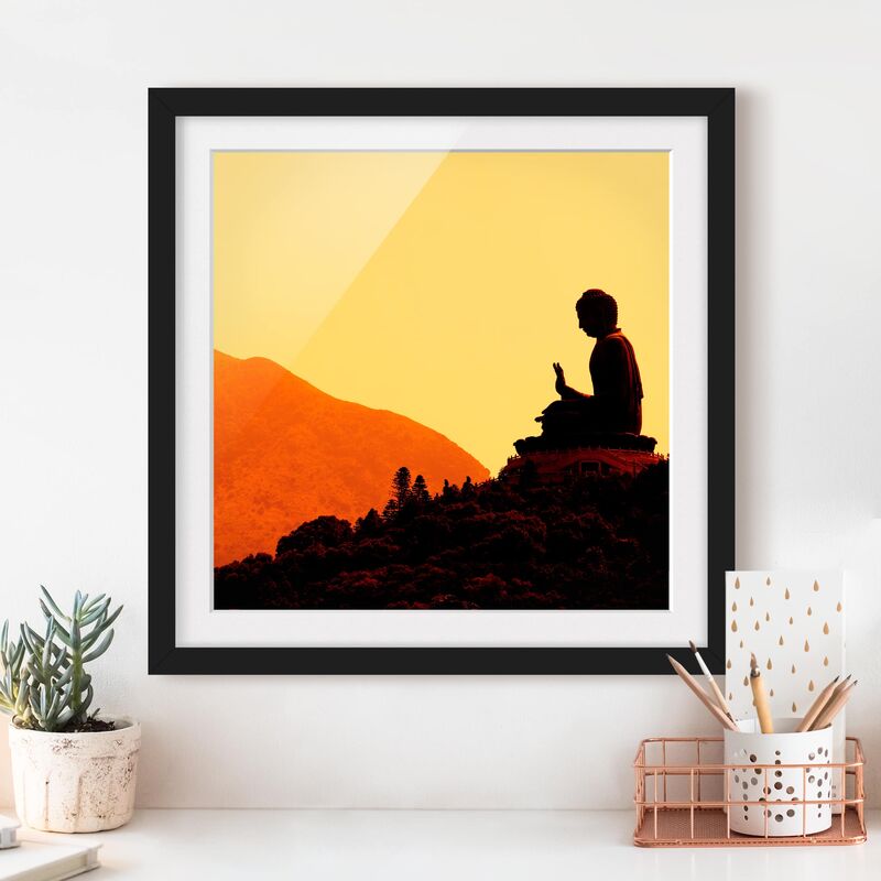 

Póster enmarcado - Resting Buddha Dimensión LxA: 70cm x 70cm, Marco: Negro
