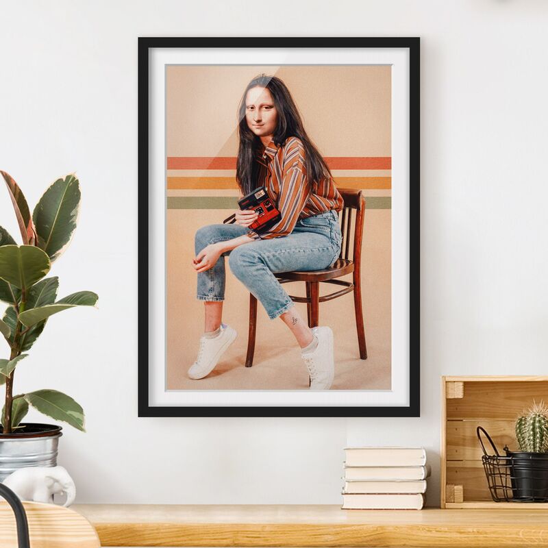 

Póster enmarcado - Retro Mona Lisa Dimensión LxA: 24cm x 18cm, Marco: Negro
