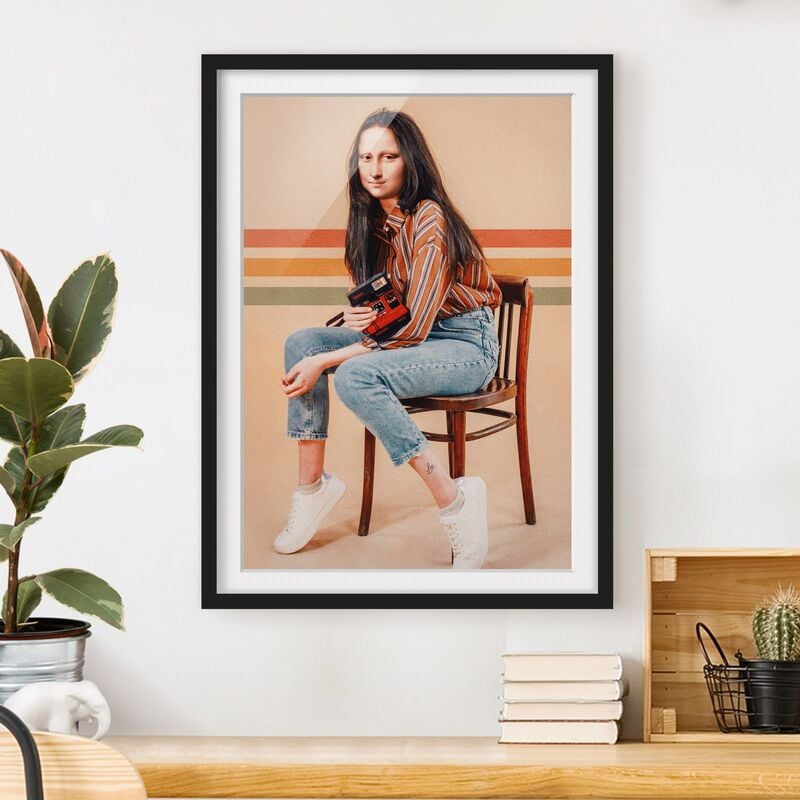 

Póster enmarcado - Retro Mona Lisa Dimensión LxA: 40cm x 30cm, Marco: Negro
