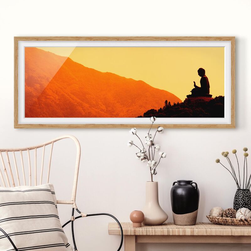 

Póster enmarcado - Riposo Buddha Dimensión LxA: 20cm x 50cm, Marco: Roble