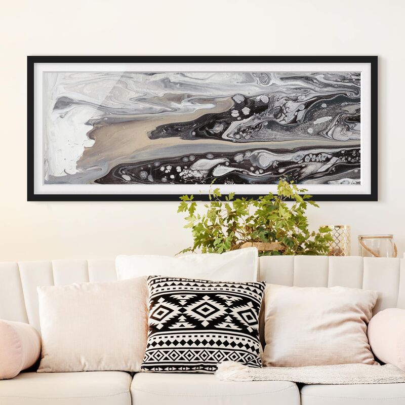 

Póster enmarcado - Roccia Fusa Iii Dimensión LxA: 50cm x 130cm, Marco: Negro
