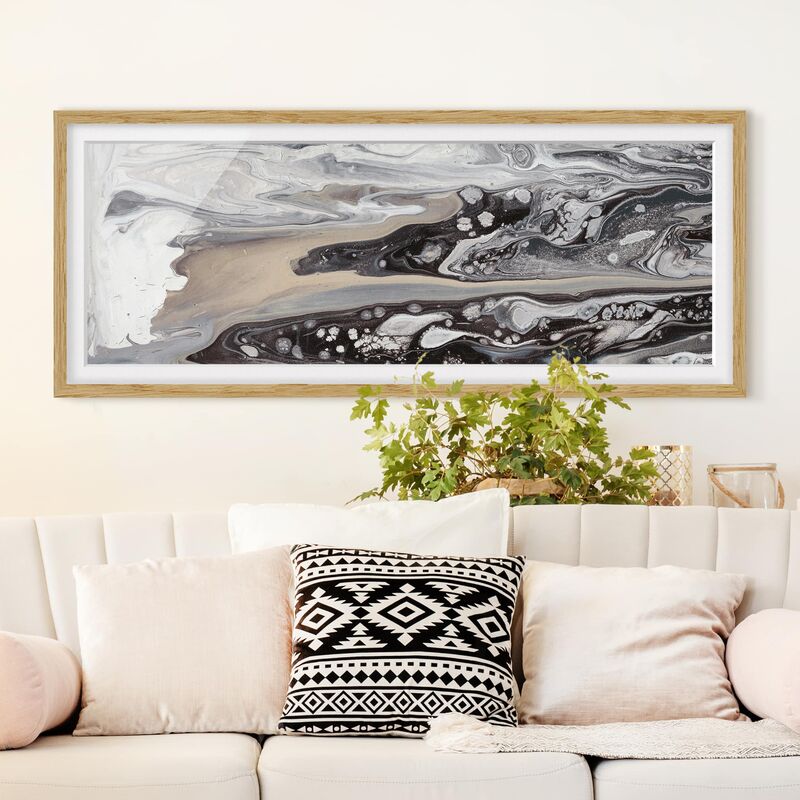 

Póster enmarcado - Roccia Fusa Iii Dimensión LxA: 40cm x 100cm, Marco: Roble