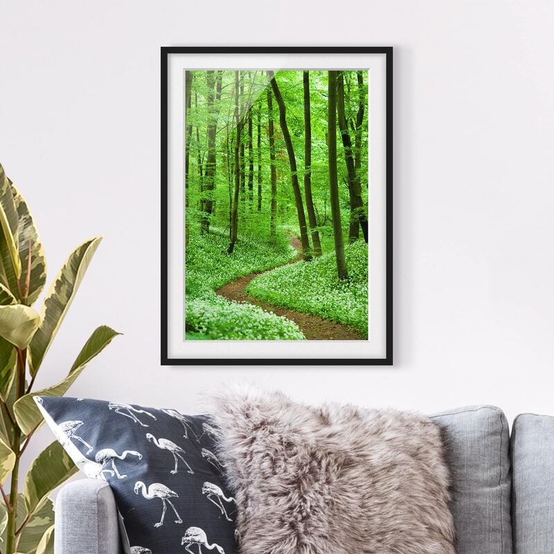 

Póster enmarcado - Romantic Forest Track Dimensión LxA: 70cm x 50cm, Marco: Negro