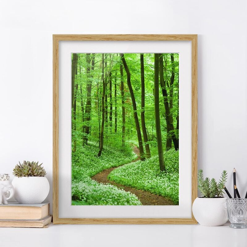 

Póster enmarcado - Romantic Forest Track Dimensión LxA: 55cm x 40cm, Marco: Roble