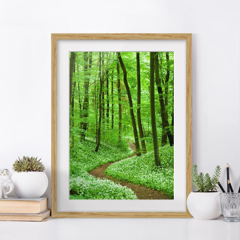 

Póster enmarcado - Romantic Forest Track Dimensión LxA: 40cm x 30cm, Marco: Roble