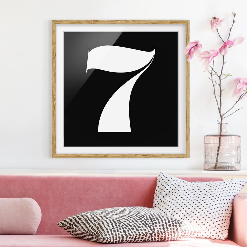 

Póster enmarcado - Roman Numeral 7 Dimensión LxA: 70cm x 70cm, Marco: Roble